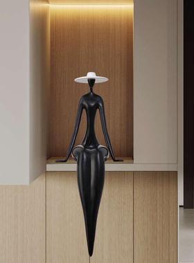 艺术人物雕塑大型客厅装饰落地灯创意玄关酒店售楼处人形抽象摆件