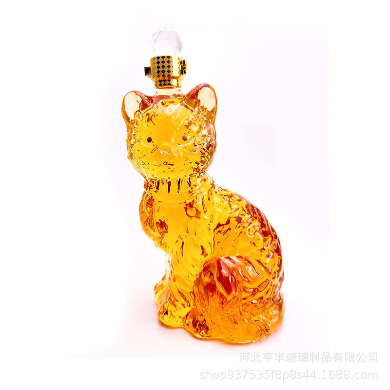 New cat-shaped bubble wine bottle, animal wine bottle, craft wine bottle, twelve zodiac signs, creative wine bottle