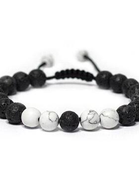 Natural Stone Orchid Turquoise Beaded Brlet Volcanic Stone J