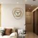 European retro living room wall clock, simple bedroom silent quartz clock wall decoration gear clock wrought iron clock