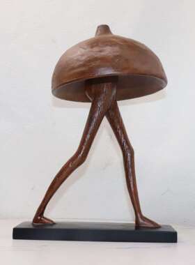 现代简约创意家象居品摆件菇树脂肌理饰蘑菇人纹抽蘑人玄关柜陈列