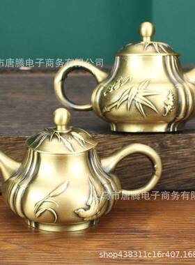 中式纯铜燕子茶壶纯手工铜壶泡茶壶黄铜沏茶壶家居茶道酒店摆件