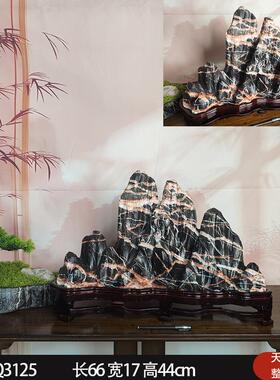60cm办公室书柜摆件背有靠山装饰窗台山摆件吧台玄关摆件真石禅意