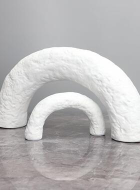 现代简约几何树脂绳结拱门艺术条摆件玄关书电视线1809柜家居装房