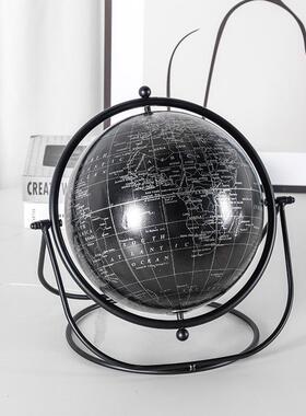 北欧地球仪摆件客厅办公室书房桌面样板房间酒柜家居软装饰品铁艺