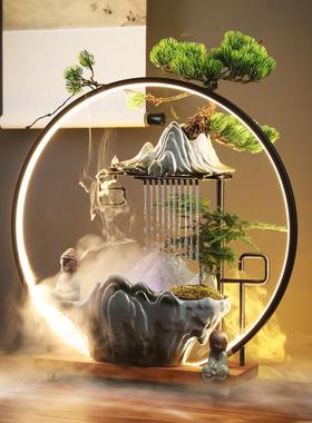 假山流水摆件循环水客厅玄关家居办公室生财桌面饰品乔迁新居礼品