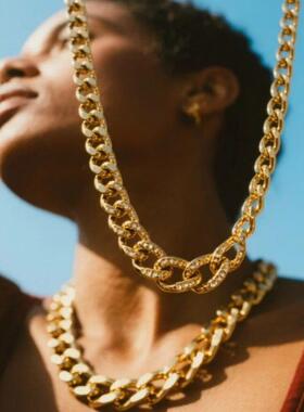 Cuban Golden Chain Bracelet Necklaces Hip Hop Jewelry 古巴链