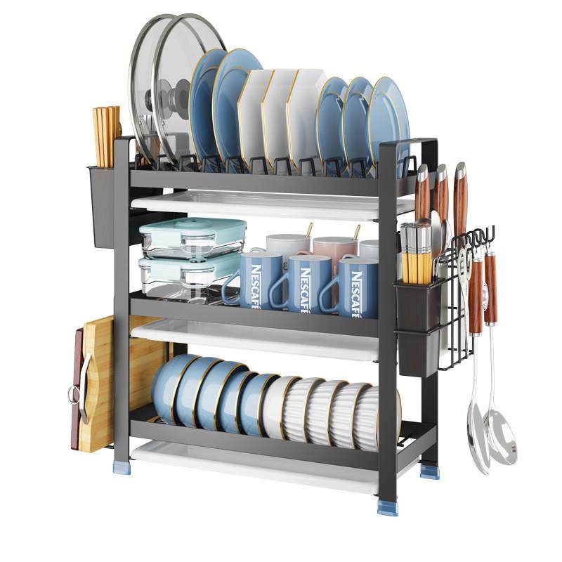 厨房碗碟收纳层架窄小型多层多功能台面置物架刀架碗筷盘碗架沥水,淘宝优惠券,粉丝福利购,淘宝优惠卷
