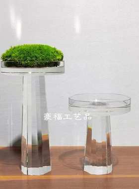 装餐厅烛台水晶样板房家居摆件现代桌面摆件烛台北欧创意桌面