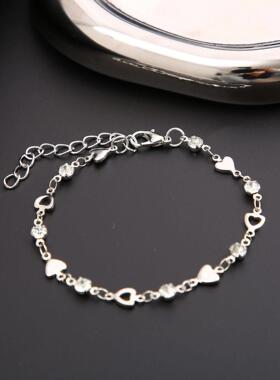 Hollow heart bracelet爱心锆石手链简约高级感ins风镂空心形手链