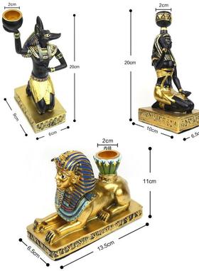 欧式埃及女神时尚创意家居装饰树脂蜡烛台小摆件餐桌复古摆设
