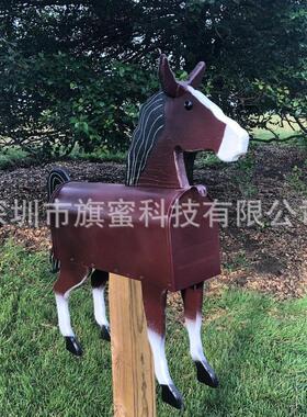 爆款现货Unique Horse Mailbox独特马邮箱动物邮筒花园庭院装饰