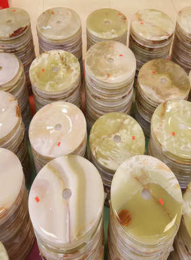 玉石平安扣摆件创意家居饰品中式客厅办公桌摆设玄关工艺礼品