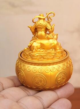 赵公明聚宝盆转转摆件客厅酒柜办公室装饰品摆设店铺开业招财礼品