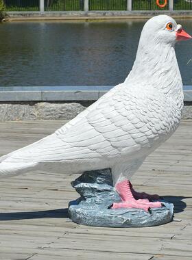 玻璃钢大号鸽子摆件景观雕塑商场装饰游乐场房地产工艺品动物模型