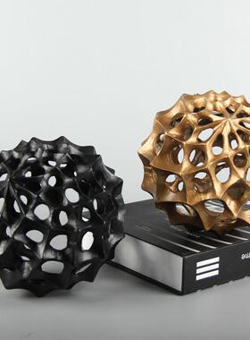 样板间金属镂空球形摆件装饰艺术几何售楼处客厅茶几家居饰品摆设