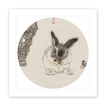 (Ex-gratia Direct Purchase) Chinese and American Association Fan Kai (Rabbit Rabbit Series 4) Sign up for the limited edition of the painting t