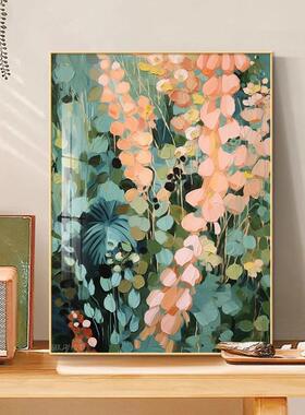 绿色清新桌面摆画抽象餐厅壁画象肌理北欧风客厅沙发背景墙装饰画