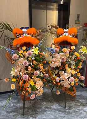 狮子头舞狮头套南狮幼儿园表演道具小狮头塑料羊毛狮开业花篮