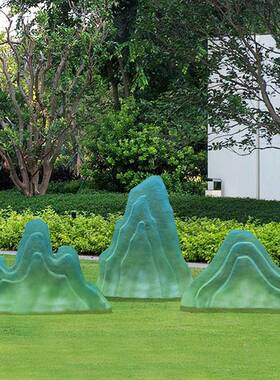 福建手工玻璃钢假山雕塑 可发光庭院装饰千层石摆件 支持定制户外