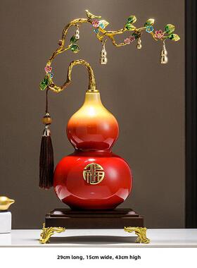 五福临门葫芦饰品吸引财富客厅高端新中国风入口电视柜酒柜办公装