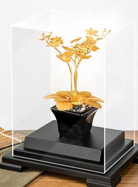 乔迁礼品蝴蝶兰金箔摆件开业店庆送朋友客户足金装饰品可logo