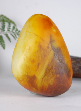 时来运转保真新疆和田玉白玉籽料独籽枣红皮原石原料把件221.60g