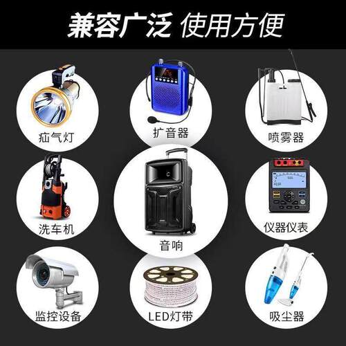 12V聚合物锂电池组大容量带开关防蜂服加湿器音响LED氙气灯广场舞 - 图1