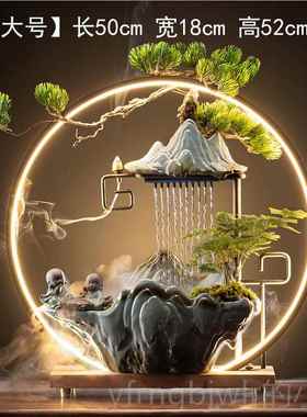 新款循环流开水摆新件生财现假山喷泉代鱼缸景观办公桌面乔迁居业