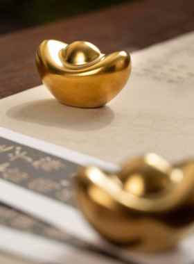 正品景客德陶瓷面饰品金元宝办公室吉祥小物桌件中国风厅入口镇装