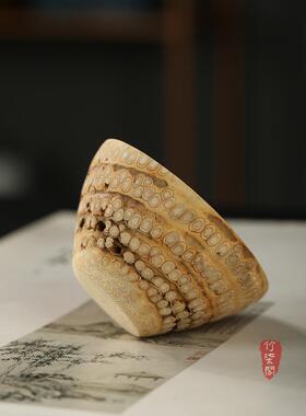 纯手工金竹根打磨茶杯老竹根雕刻公道杯天然水杯竹雕竹筒茶道茶具