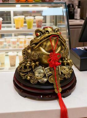 大号招财金蟾摆件客厅家居办公室酒柜装饰品金蝉开业礼品店铺摆设