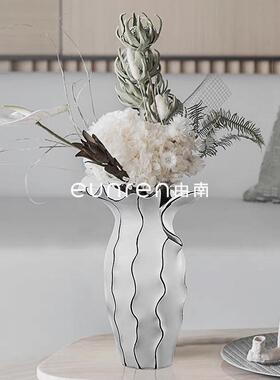 现代简约百合瓶KIH花样器树脂摆件轻奢板房售楼处茶客厅花几软装