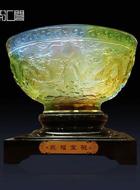 琉璃装饰摆件聚宝盆客厅电视柜办公桌室工艺品公司开业礼品