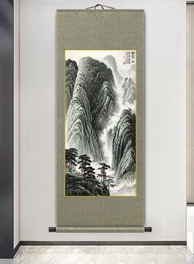 李可染万山红世界名画卷挂画新中国风客厅装饰画书房茶室办公室壁