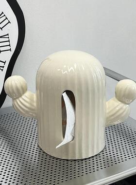 仙人掌纸巾盒高级感小众装饰品摆件客厅卧室房间改造家居用好物件