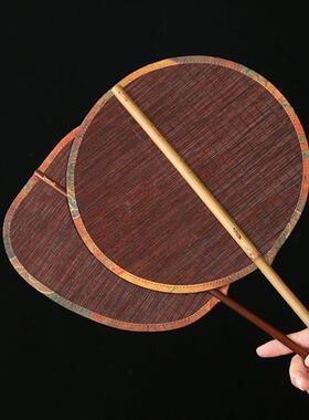 中式竹团扇竹编扇子大漆竹扇团扇夏季蒲扇紫竹芭蕉扇老式古风大扇