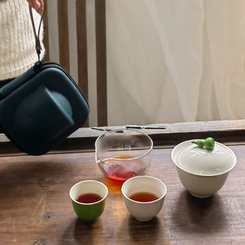 泡茶壶一壶外便携式杯茶杯客快随身旅行福禄包户 草木灰二杯茶具