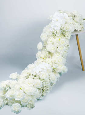 白色仿真花排花球套装婚礼布置婚庆路引花拱门花酒店装饰插花花艺