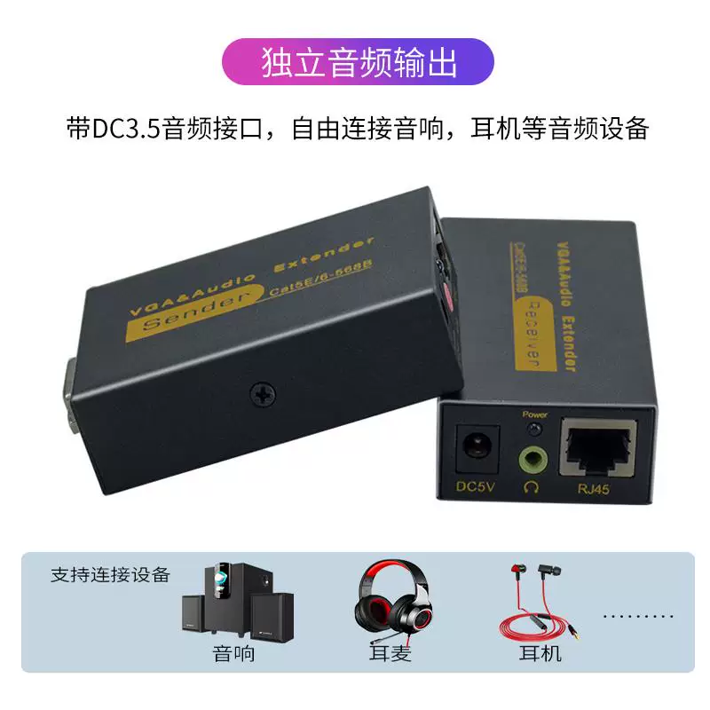 VGA-усилитель на 100 метров мониторинг-хост к RJ45 одиночный сетевой кабель сеть сигнала усиление передача аудио и видео синхронизацию