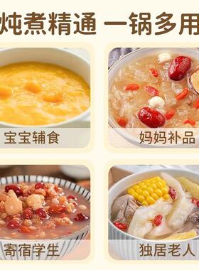 迷你电炖盅一人食用插电宝宝辅食锅煮粥煲汤锅小型陶瓷内胆电炖锅