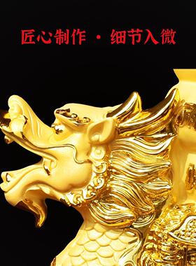 新款上市绒沙金一帆风顺龙舟摆件创意中式公司送客户商务礼品