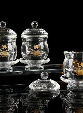 供佛贡水杯寺庙水晶供水碗供杯家用佛前供奉白水晶寺庙贡水杯摆件