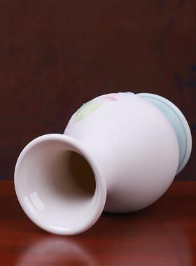 久畔德化陶瓷莲蓬花瓶佛具摆件观音佛前家用供奉佛堂插花瓶放花瓶