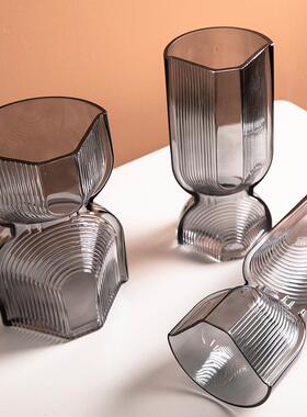 新款现代简约创意欧式玻璃花瓶客厅玄关餐厅插花花器组合装饰品