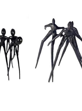 现代简约摩行登创意奔跑人三人雕塑件样2359板房摆楼售处酒店软装