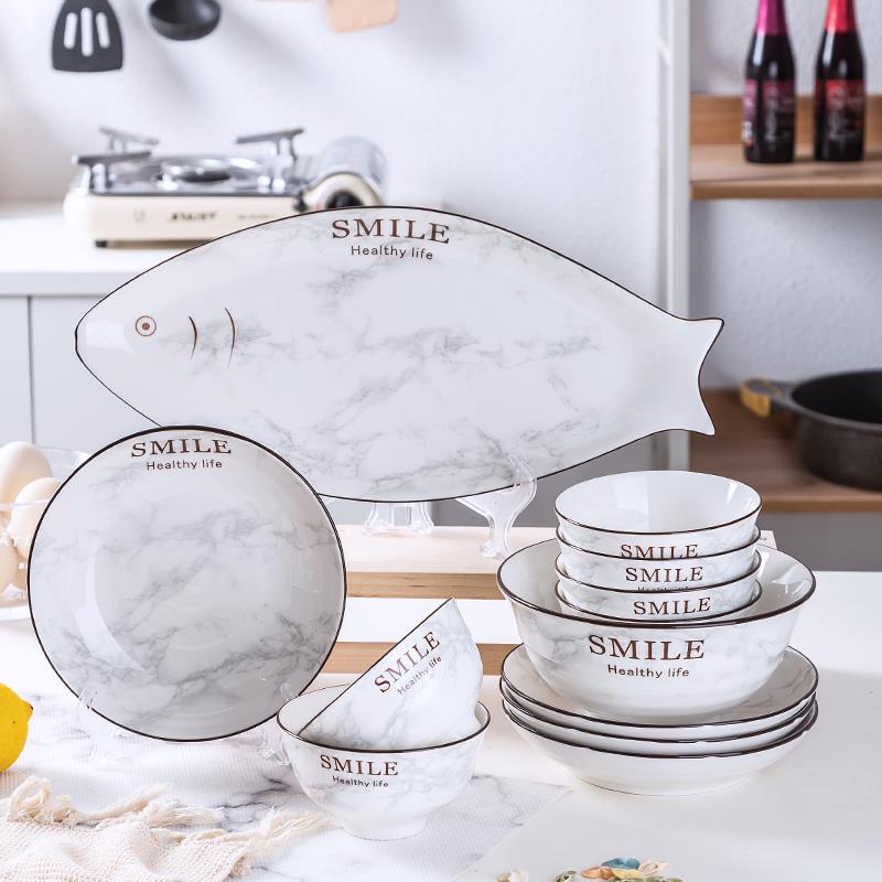 创意简约欧式鱼盘子家用大号长方形餐盘蒸鱼盘子北欧烤鱼盘可微波