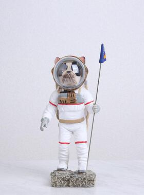 树脂彩绘太空人摆件欧式人物科技感软装工艺太空饰品创意客厅摆设