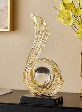 轻办奢高风生水送起寓意摆件SHBH2297客厅书房公室树脂装饰档摆件