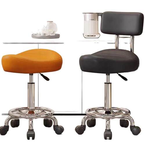 马鞍椅直播高脚凳万向轮升降椅前台收银台带轮吧台椅厨房专用椅 - 图3